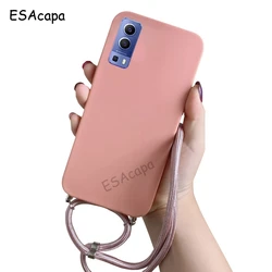 Versatile Crossbody Necklace Lanyard Silicone Matte Phone Case for VIVO V20 Pro (Orange)