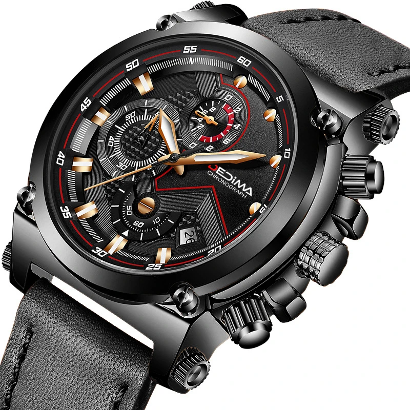 DEDIMA 2021 New Fashion Mens Watches with Stainless Steel Top Brand Luxury Sports Chronograph Quartz Watch Men Relogio Masculino