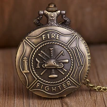 Стимпанк карманные часы пожарный дизайн кварцевые карманные часы с ожерельем цепь часы в виде подвески часы Relogio De Bolso