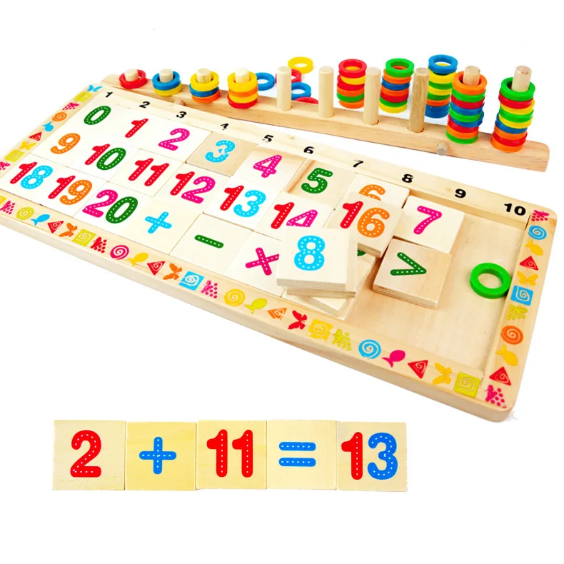 

Children Large Size with Numbers Board Toy Montessori Mathematics Teaching Aids Counting Matching with Numbers Concept Education