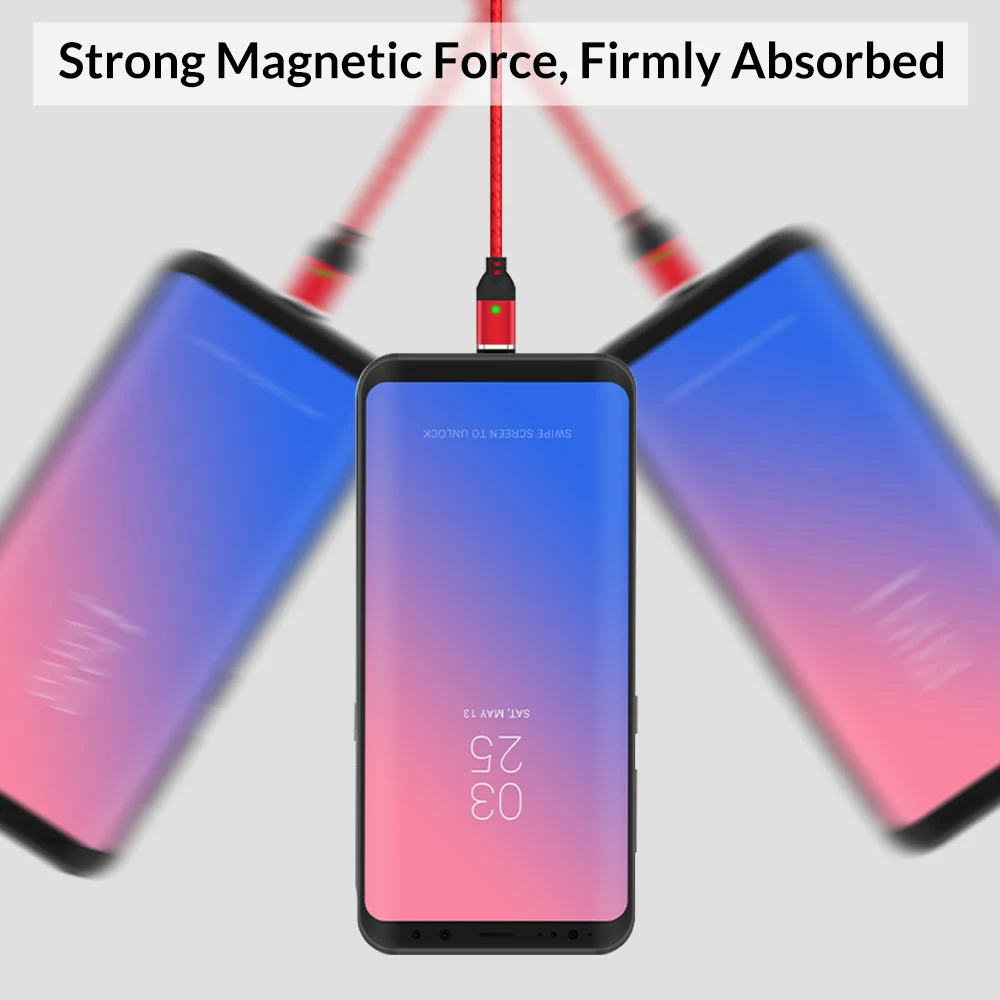 Магнитный usb кабель TOPK 1 м для быстрой зарядки samsung Galaxy S9 Plus S8 3 0 USB type C и передачи