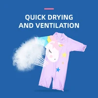 Happyflute 7-24kg Boy&Girls' One Piece Long Sleeve Pony Swimsuit Cute Baby Princess Swim Cloth 4