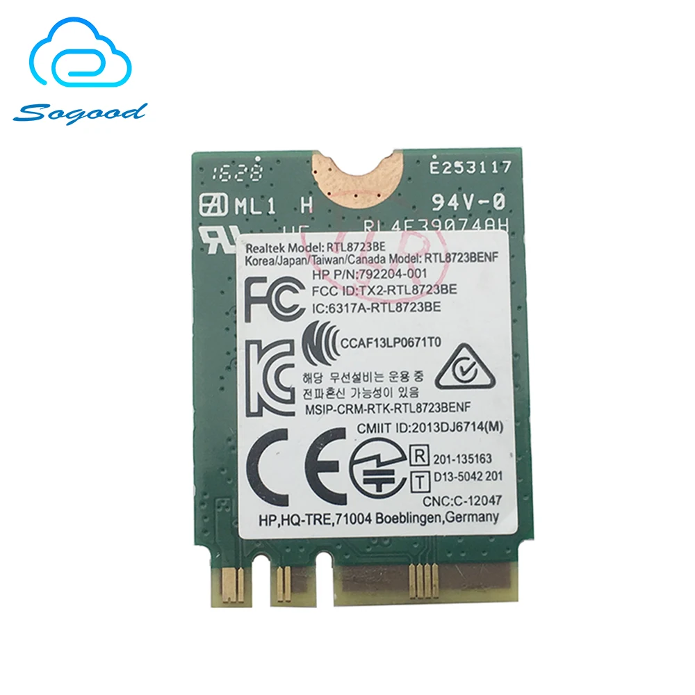 Realtek RTL8723BE RTL8723BENF 300 Мбит/с M.2 беспроводная сетевая карта для HP Dell Shenzhou Asus Toshiba Acer SPS
