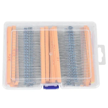 

2600Pcs 130 Values 1/4W 0.25W 1% Film Resistors Assorted Pack Kit Set Metal Resistors Assortment Kits Fixed Capacitors