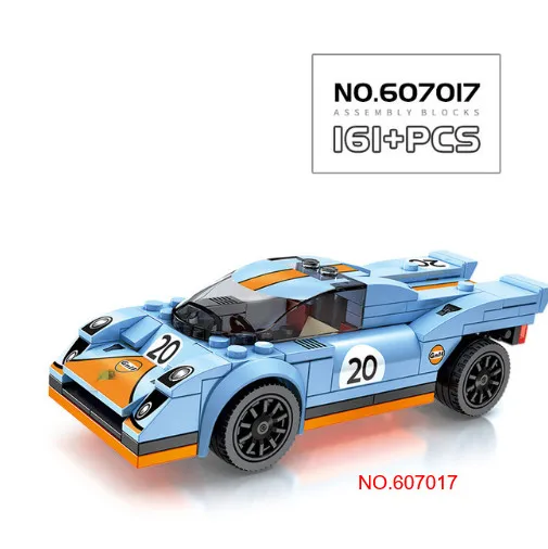 607017 no box Город супер гонщиков скорость чемпионов гоночный автомобиль модель строительные блоки кирпичи детские игрушки - Цвет: 607017 no box