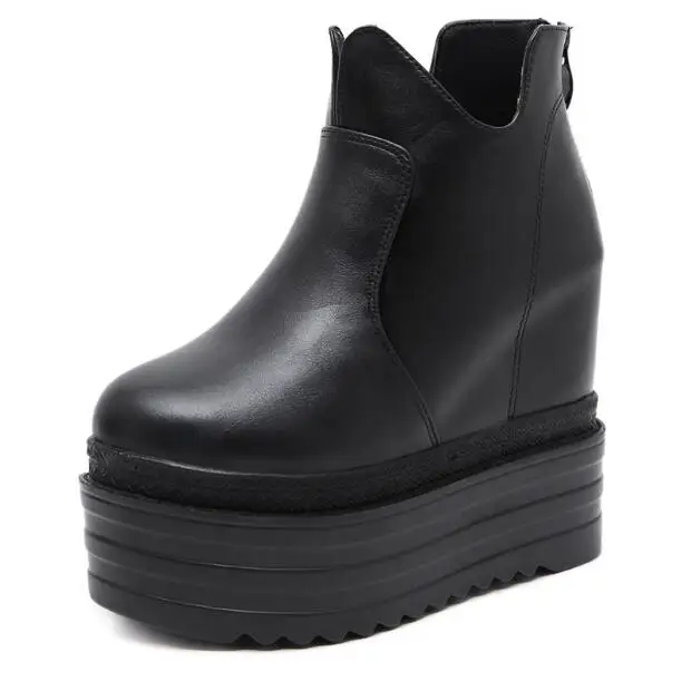 

13CM wedge with super high heels inside the thick platform women's boots sponge cake Martin boots