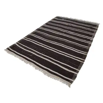 

197x300 Cm Brown Handmade Vintage Turkish Kilim Rug-6x10 Ft