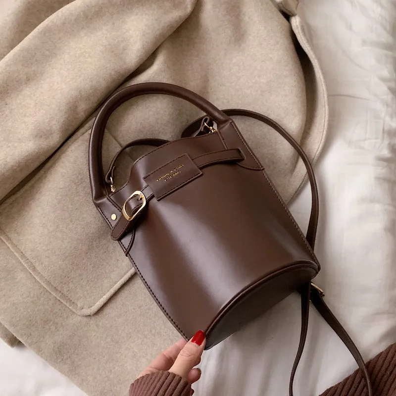 

2019 Korean-style Simple New Style Picture Bucket Bag INS Fashion Casual Versatile Carrying Crossbody Bag Women's
