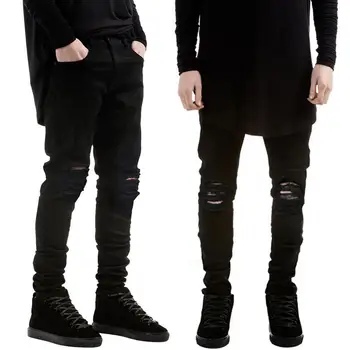 

Fashion Biker Men Ripped Jeans Pants Skinny Sliming Fit Destroyed Denim Trousers