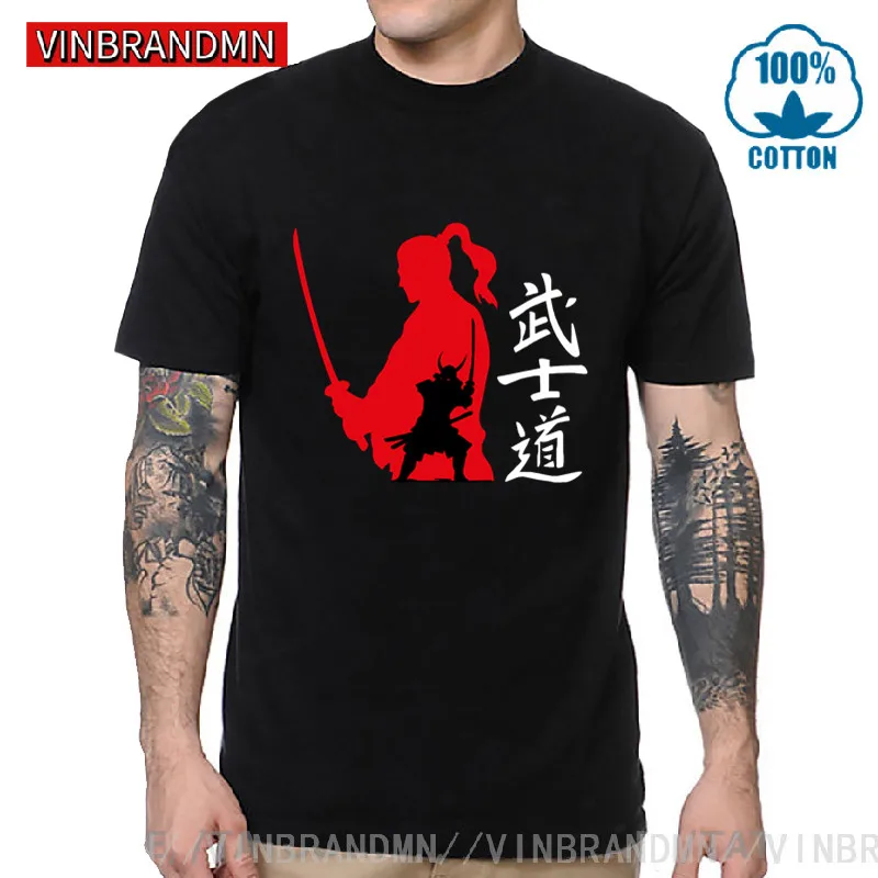 Футболка мужская с японским Kanji Samurai Spirit Bushido ниндзютсу карате путь воина самурая