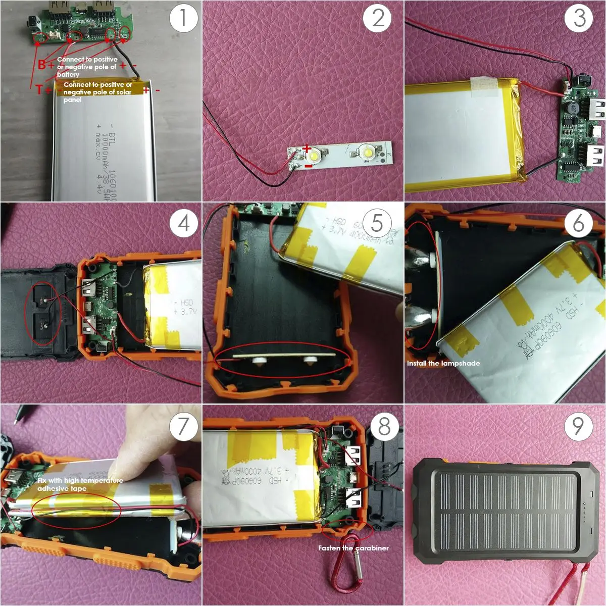 Новый быстрый портативный DIY 10000 мАч Внешний аккумулятор на солнечной батарее