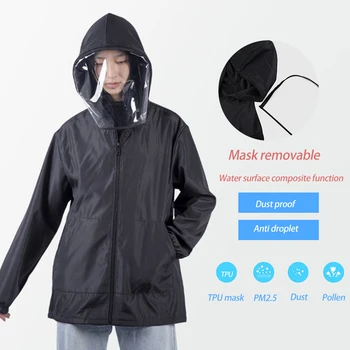 

Unisex washable jacket coat clothes outfit hat waterproof removable hat coat jacket 2020 new hot sale