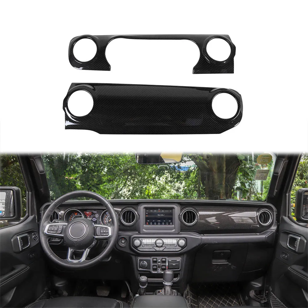 

for Jeep Wrangler JL 2018 UP Center Consoles Decorative Car Stickers Carbon Fiber Pattern Cover Interior Trim Decals Accessories