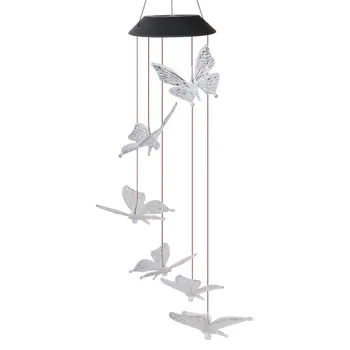 

Solar Star Moon Painted Butterfly Wind Chime Light Wind Chimes Balcony Child Room Decor Garden Hanging Decoration
