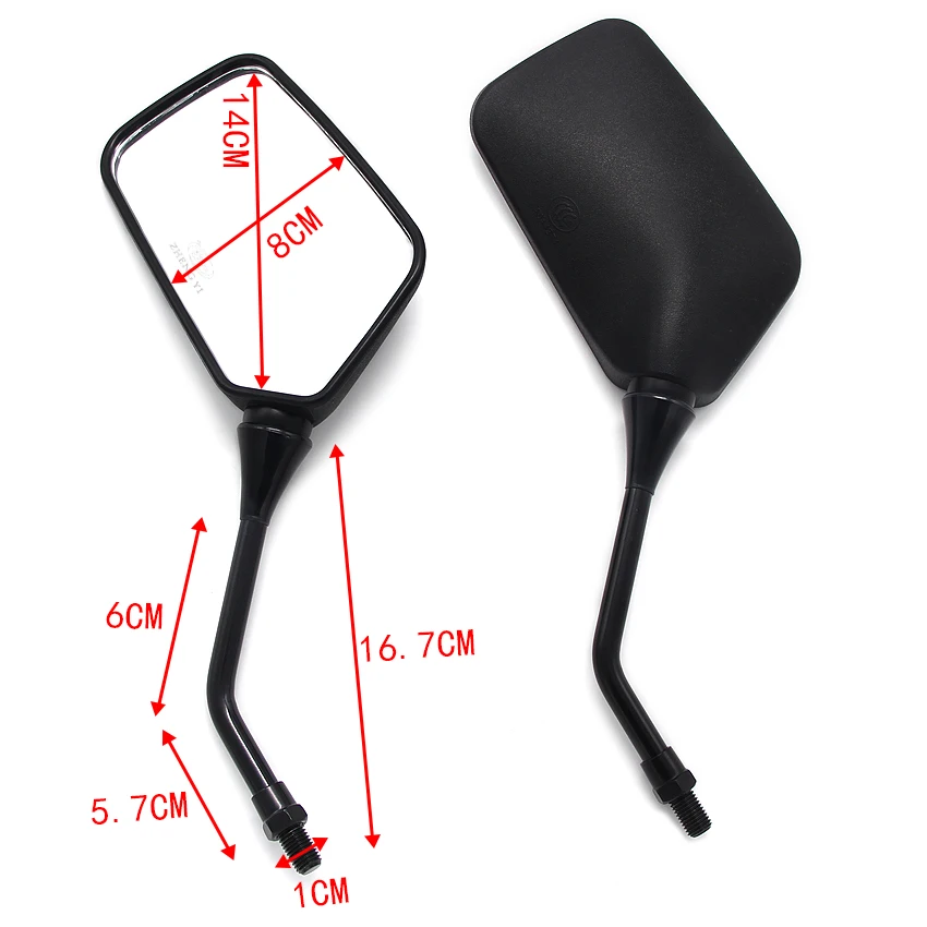 Black Sharp Mirrors M10 for Honda Shadow VT VTX CB CT Goldwing Nighthawk Rebel