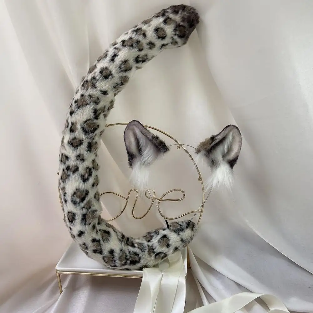 

New Snow Leopard Anime Beast Ear Beast Tail Wolf Ear Cat Ear Fox Ear Headband Custom COSPLAY