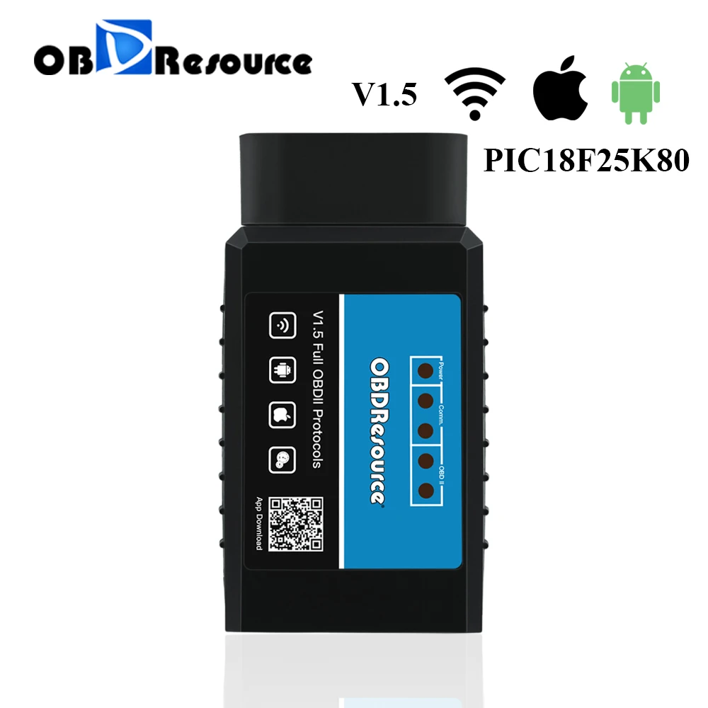 Автомобильный диагностический прибор ELM327 OBD2 WIFI V1.5 ELM 327 PIC18F25K80 12 В адаптер OBD II