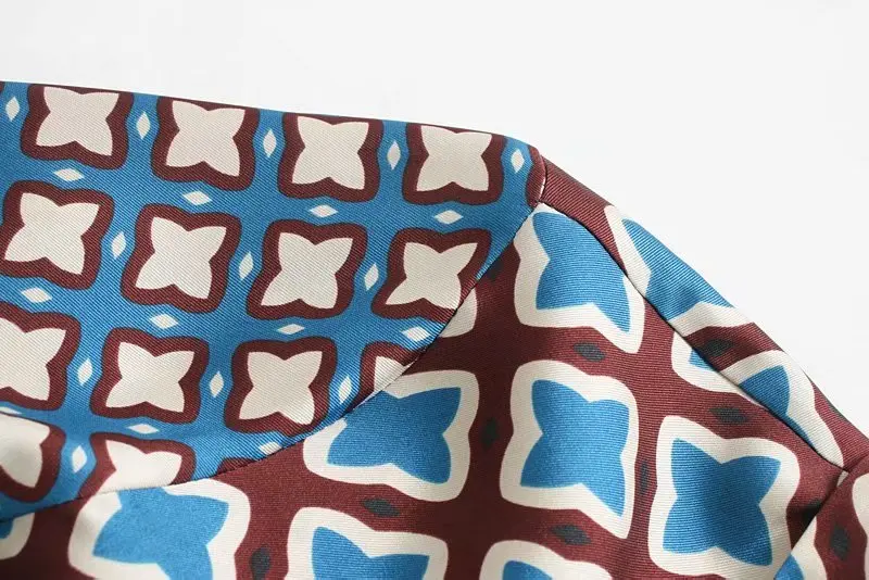 Koop Nieuwe Vrouwen vintage patchwork afdrukken toevallige slanke midi Jurk herfst dames lange mouwen chic vestidos knoppen party Jurken DS2959