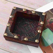 

Vintage Wooden Cigarette Ashtray Fashion Ashtray Ornaments Ash Tray Case Table Decoration for Home Office (Pattern A)