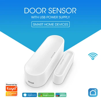 

Tuya Smart WiFi Door Sensor Door Window Open / Closed Detectors Wifi Home Alarm Compatible With Alexa Tuya APP Google Home