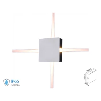 

V-TAC LD8209N lamp sconces LED wall square 4 X1W 4000K White casing IP65 lighting 4 sides SKU-8210