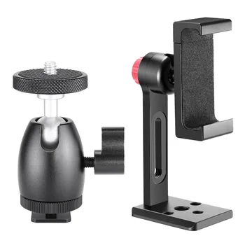 

Neewer Cellphone Holder Clip Desktop Tripod Mount with Mini Ball Head Hot Shoe Adapter for 14-inch and 18-inch Ring Light iPhone