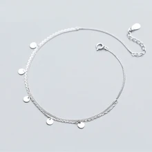 925 серебряный ножной браслет Мода для женщин Шарм браслет-цепочка на лодыжку простой темперамент ювелирные изделия подарок на день рождения Регулируемая длина