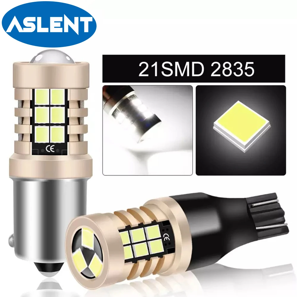 

2pcs P21W 1156 BA15S BAU15S PY21W Led Brake Lights T20 7440 7443 W21W W21/5W Auto Signal Lamp T25 3157 P27W 21SMD 2835 Chips