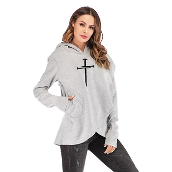 

Split Hoodies For Women Jesus Christianity Letters Print Sweatshirts Hoodies Women Femmes Kawaii Corduroy Print Funny Casual And