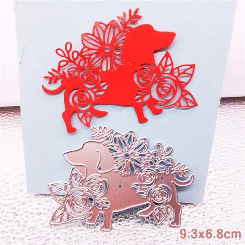 

Metal Cutting Dies Crafts Frame Background Akita dog Stencils for DIY Scrapbooking Card Making Album Paper Embossing