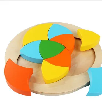

Baby Wooden Cognition Rainbow Magic Flower Building Blocks Children Kids Early Learning Board Montessori Educational Gift