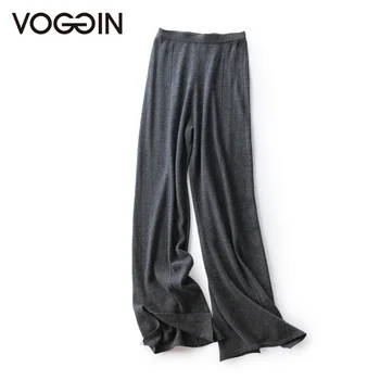 

VOGGIN Wool women culottes Wide-leg pants women Merino worsted Knitted wear Loose solid color High Quality Fashion 2020 Autumn