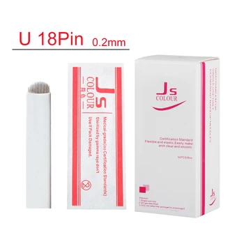 

Free Shipping 18-pin U Shape Tattoo Eyebrow Needle Manual Needle Blade 3D Embroidery 500pcs Microblading blades