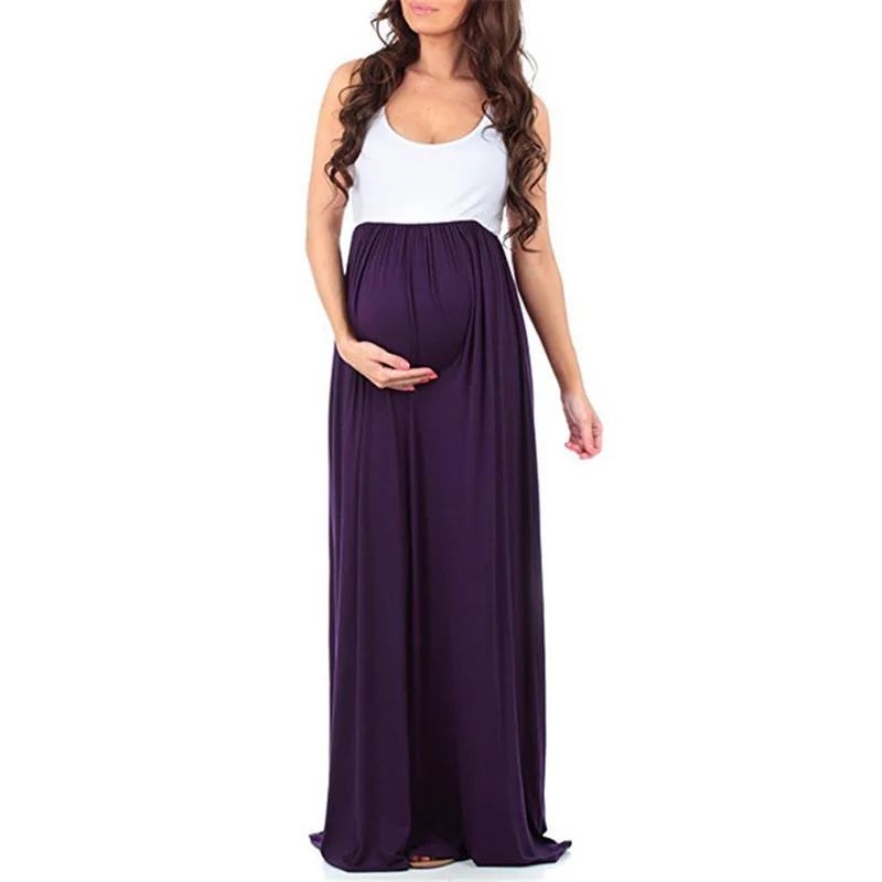 Maternity Dresses Pregnant woman Clothing Sleeveless Pregnancy Dress Cotton Patchwork Large Pendulum Gravida Clothes S-XL