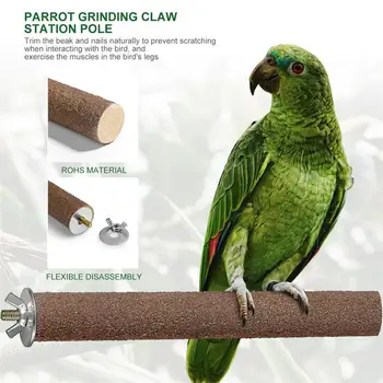 

4pcs Bird Stands Pepper Wood Birds Perching Biting Rod Parrot Cage Standing Platform Perching Biting Rod For Parrot Cockatiels