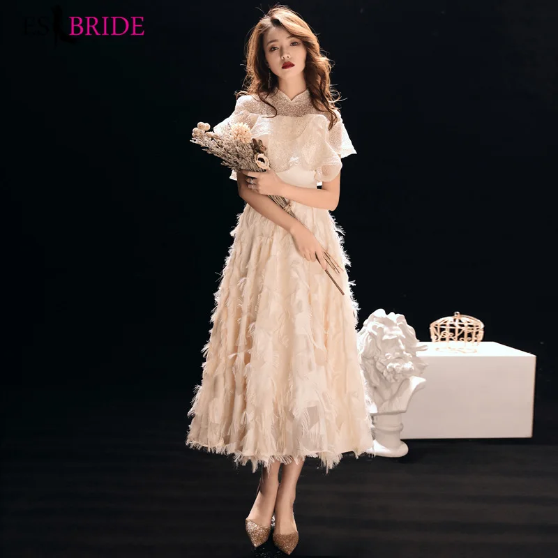 

2019 Formal Dresses Long ES30307 A Line Ruffles Short Sleeves Lace Evening Dress Party Student Elegant Special Occasion Dresses