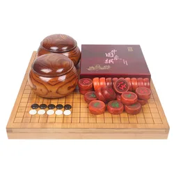 Chinese Go Gobang Chess Set Bamboo Double Sided Black and White Chess Pieces Beginner Tabuleiro De Xadrez Puzzle Games ZY50CG