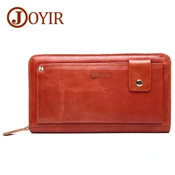 

Genuine Leather Men Wallets Clutch Male Long Money Card Holder Handbag Vintage Zipper Coin Purse Wallet Carteira Hombre