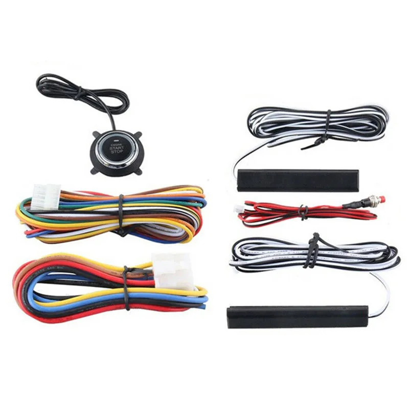 

12V Car Remote Control Kit Push Button Start-up Car Alarm Ignition Start Security System Key Engine Start Push Button Remote Kit