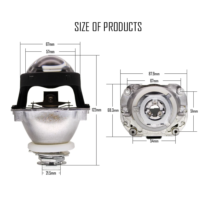 TAOCHIS 2,5 дюймов WST мини фары Bi Xenon линза проектора H4 H7 разъем для DIY модернизационная Лампа мотоцикл высокий низкий пучок H1 HID