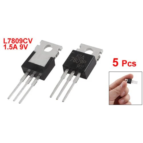 

5 Pcs L7809CV 3 Terminals Through Hole 1.5A 9V Postive Voltage Regulator