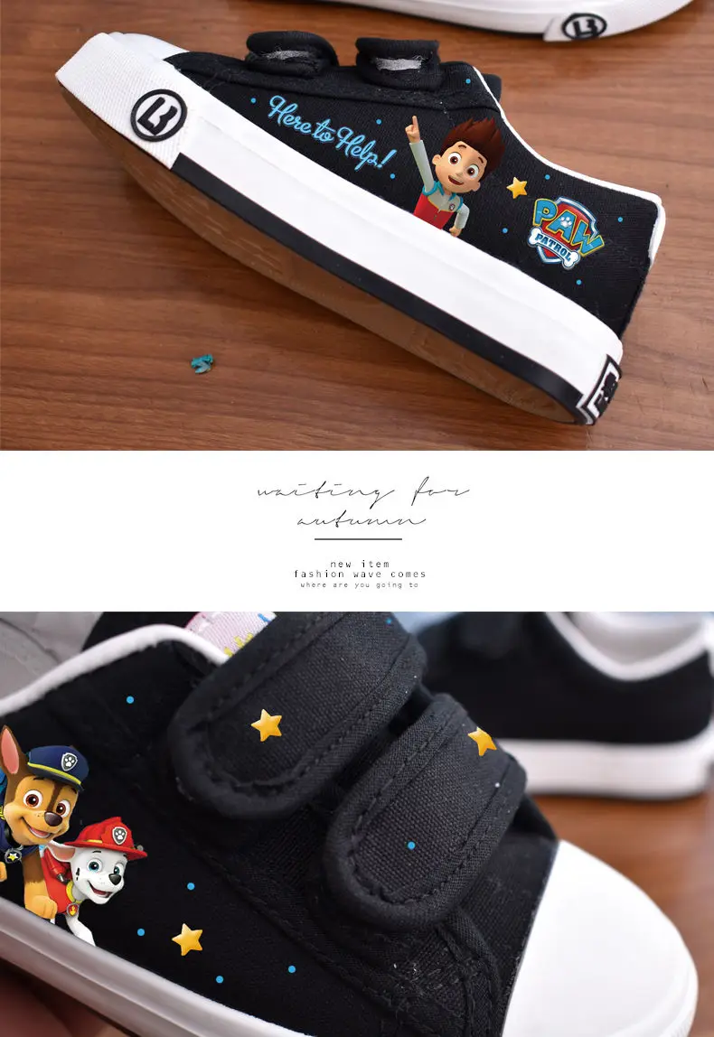 Paw Patrol Anime Spring Autumn Children Shoes for Boys Girls Sport Sneakers Kids Leisure Casual Running Shoes Canvas Shoes Black levis 501