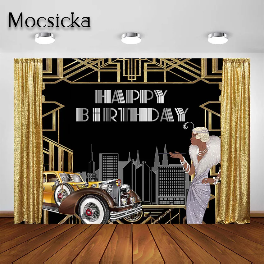 Mocsicka Great Gatsby Birthday Backdrop Roaring 20s Retro 1920s The Great Gatsby  Party Decorations Photography Background - Backgrounds - AliExpress