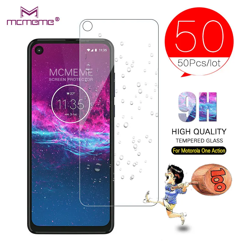 50 шт. закаленное стекло для Motorola One Action Phone защита экрана ультратонкий 9H Защитная