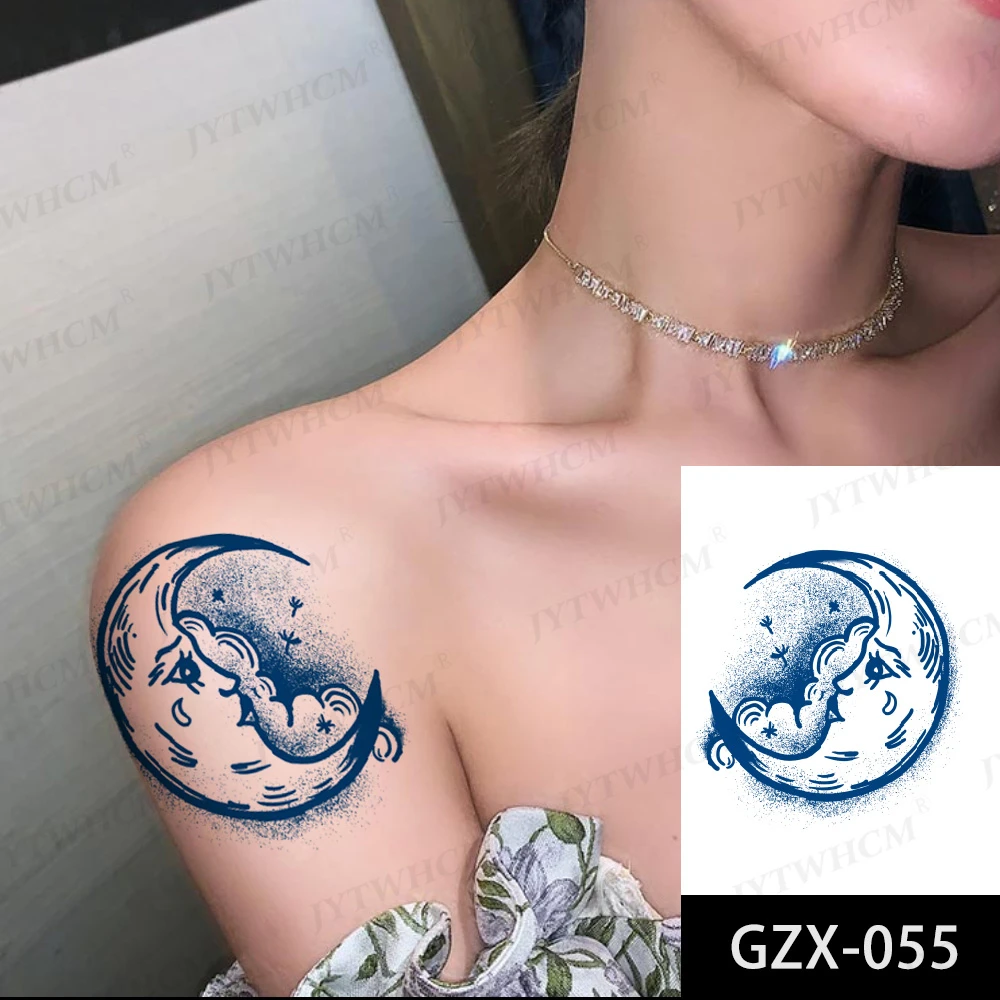 2 settimane succo tatuaggio temporaneo bambina tatuaggio adesivi luna sole  Sexy duraturo falso tatuaggio Flash Body Art adesivi donna maschio|Tatuaggi  temporanei| - AliExpress