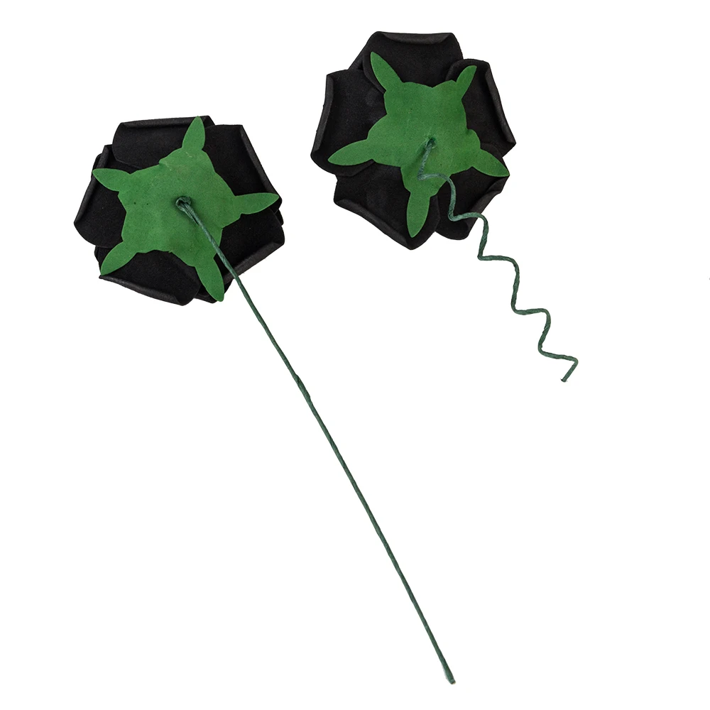 

50pcs PE Foam Rose Flower Black silk flower 190823215