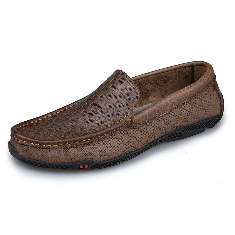 

Men Loafers Casual Leather Slip on Comfortable Brown Black Man Flat Driving Sneakers Outdoor Male Fashion Shoes Luxury