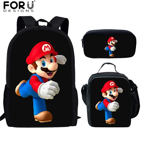 HK3275CGK INSTANTARTS Super Mario Bros Backpack for Kid Girl Boy Cartoon Anime Schoolbag 3pcs Set School Backpack Escolar Infant Kids Bag - Цвет: HK3275CGK