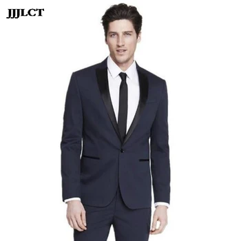 

2019 new navy blue Korean version of the slim suit suits groomsman dress men's suit business casual business wear
