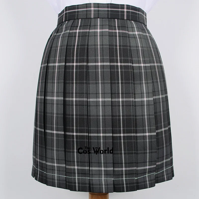 [Smoky Gray] Girl's Women's Japanese Summer High Waist Pleated Plaid Skirts For JK School Uniform Students Cloths